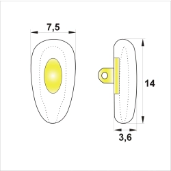 NP-09SAH - Nanośniki silikonowe z powietrzem 14 mm, 5 par - insert złoty