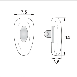 NP-09SAH - Nanośniki silikonowe z powietrzem 14 mm, 5 par - insert srebrny