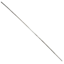 Lut srebra z topnikiem w formie cienkiej rurki o długości 150 mm i średnicy 1 mm, przedstawiony na jasnym tle z widoczną