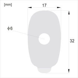 Schemat z wymiarami pojedynczego przylepca 3M Leap III 1712NR OVAL Pojedynczy przylepiec 3M Leap III 1712NR 18 mm OVAL na jasnym tle Powiązane Trzy zdjęcia produktu ukazujące plaster solo w różnych ujęciach, podkreślające jego kształt i rozmiar Rolka z