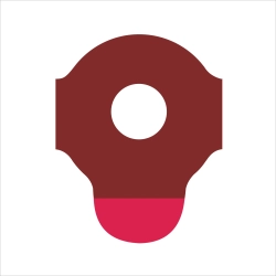 Pojedynczy plaster Red Five 24 mm na jasnym tle