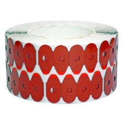 Rolka przylepców Red Five owalnych 33 x 17 mm w opakowaniu zbiorczym
