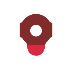 Pojedynczy plaster Red Five 18 mm na jasnym tle