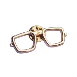 BRO3 - Broszka w kształcie okularów - złota na wkrętkę
