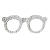 BRO1 - Broszka w kształcie okularów - srebrna