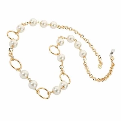 08/385/3000 Łańcuszek do okularów złoty z perłami - AURELIA NECKLACE
