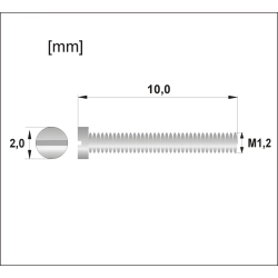 Śrubka M1.2 / dł.10,00mm / główka 2,0mm - srebrna