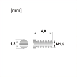 Śrubka M1,5 × 4,0 mm, główka 1,8 mm, srebrna