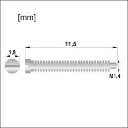 Samogwintujące M1.4 / dł.11,50mm / gł.1,80mm - srebrne