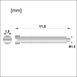 Samogwintujące M1.5 / dł.11,50mm / gł.1,80mm - srebrne