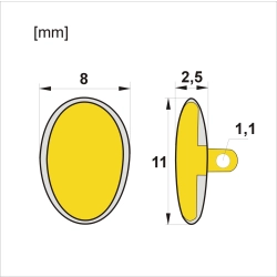 MNP-06SG - Nanośniki metalowe powlekane silikonem - na wkręt, złote, 11mm