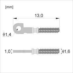 WKF101602C - Wkłady do fleksów na wkręt, jarzmo 1,0 mm