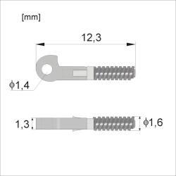 WKF116 - Wkłady do fleksa na zapadki, jarzmo 1,3 mm