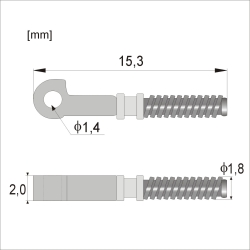 WKF168 - Wkłady do fleksa na wkręt, jarzmo 2,0 mm