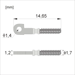 WKF202-3 - Wkłady do fleksa na wkręt, jarzmo 1,2 mm