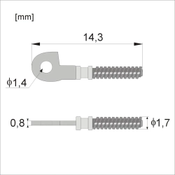 WKF5008 - Wkłady do fleksa na wkręt, jarzmo 0,8 mm