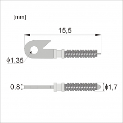 WKF603 - Wkłady do fleksa na wkręt, jarzmo 0,8 mm