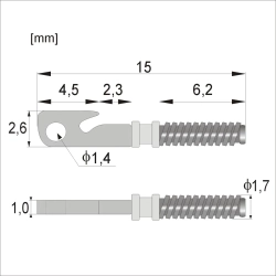 WKF606 - Wkłady do fleksa na wkręt, jarzmo 1,0 mm