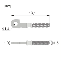 WKF608 - Wkłady do fleksa na wkręt, jarzmo 1,0 mm