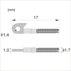 WKF621 - Wkłady do fleksa na wkręt, jarzmo 1,0 mm