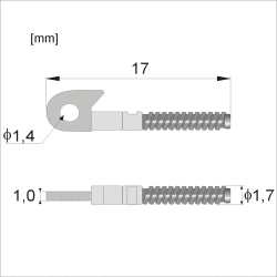 WKF621 - Wkłady do fleksa na wkręt, jarzmo 1,0 mm