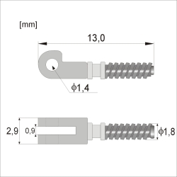 WKF623 - Wkłady do fleksa na wkręt, jarzmo 2,9 / 0,9 mm