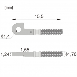 WKF1.6BT - Wkłady do fleksa na stożek, jarzmo 1,2 mm