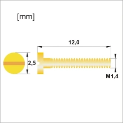 Samogwintujące M1.4 / dł.12,00mm / gł.2,50mm - złote