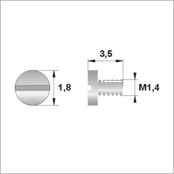 Śrubki, wkręty M1.4 / dł.3,50mm / główka 1,8mm - srebrne z silikonem