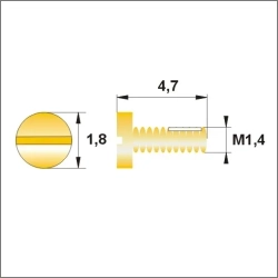 Śrubki, wkręty M1.4 / dł.4,70mm / główka 1,8mm - złote z silikonem