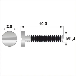 Śrubki, wkręty M1.4 / dł.10,00mm / główka 2,5mm - srebrne z teflonem