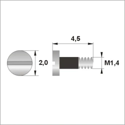 Śrubki, wkręty M1.4 / dł.4,50mm / główka 2,0mm - srebrne z teflonem