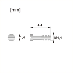 Śrubki, wkręty M1.1 / dł.4,40mm / główka 1,4mm