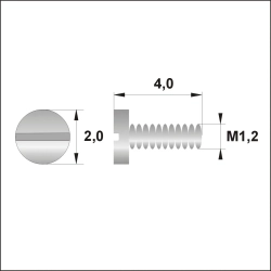 Śrubki, wkręty M1.2 / dł.4,00mm / główka 2,0mm - srebrne