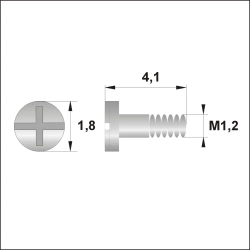 Śrubki, wkręty M1.2 / dł.4,10mm / główka 1,8mm - srebrne