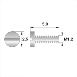 Śrubki, wkręty M1.2 / dł.5,00mm / główka 2,5mm - srebrne