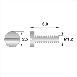 Śrubki, wkręty M1.2 / dł.6,00mm / główka 2,5mm - srebrne