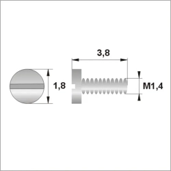 Śrubki, wkręty M1.4 / dł.3,80mm / główka 1,8mm - srebrne