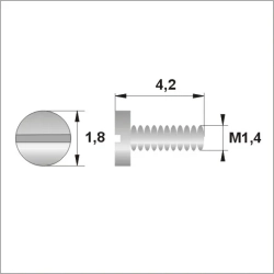 Śrubki, wkręty M1.4 / dł.4,20mm / gł.1,8mm - srebrne