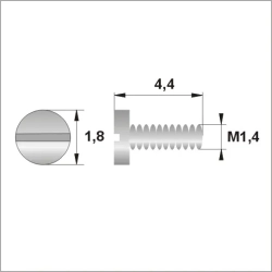 Śrubki, wkręty M1.4 / dł.4,40mm / gł.1,8mm - srebrne