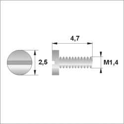 Śrubki, wkręty M1.4 / dł.4,70mm / gł.2,5mm - srebrne (do opraw Dekoptica)