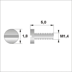 Śrubki, wkręty M1.4 / dł.5,00mm / gł.1,8mm - srebrne