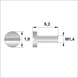 Śrubki, wkręty M1.4 / dł.5,20mm / gł.1,8mm - srebrne