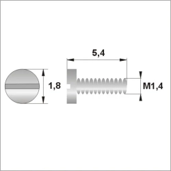 Śrubki, wkręty M1.4 / dł.5,40mm / gł.1,8mm - srebrne