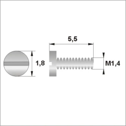 Śrubki, wkręty M1.4 / dł.5,50mm / gł.1,8mm - srebrne