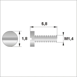 Śrubki, wkręty M1.4 / dł.5,80mm / gł.1,8mm - srebrne