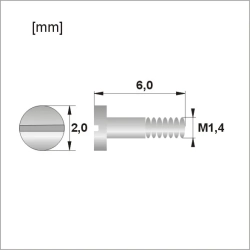 Śrubki, wkręty M1.4 / dł.6,00mm / gł.2,0mm - srebrne