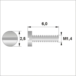 Śrubki, wkręty M1.4 / dł.6,00mm / gł.2,5mm - srebrne