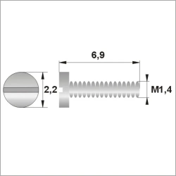 Śrubki, wkręty M1.4 / dł.6,90mm / gł.2,2mm - srebrne