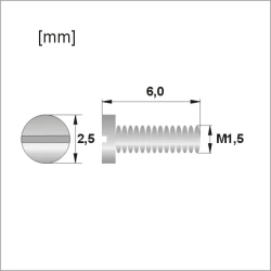 Śrubki, wkręty - M1.5 / dł. 6,00mm / gł. 2,50mm